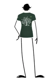 Women's climbing t-shirt - forest green cotton - "Magic Tree" SHARON MONVIC