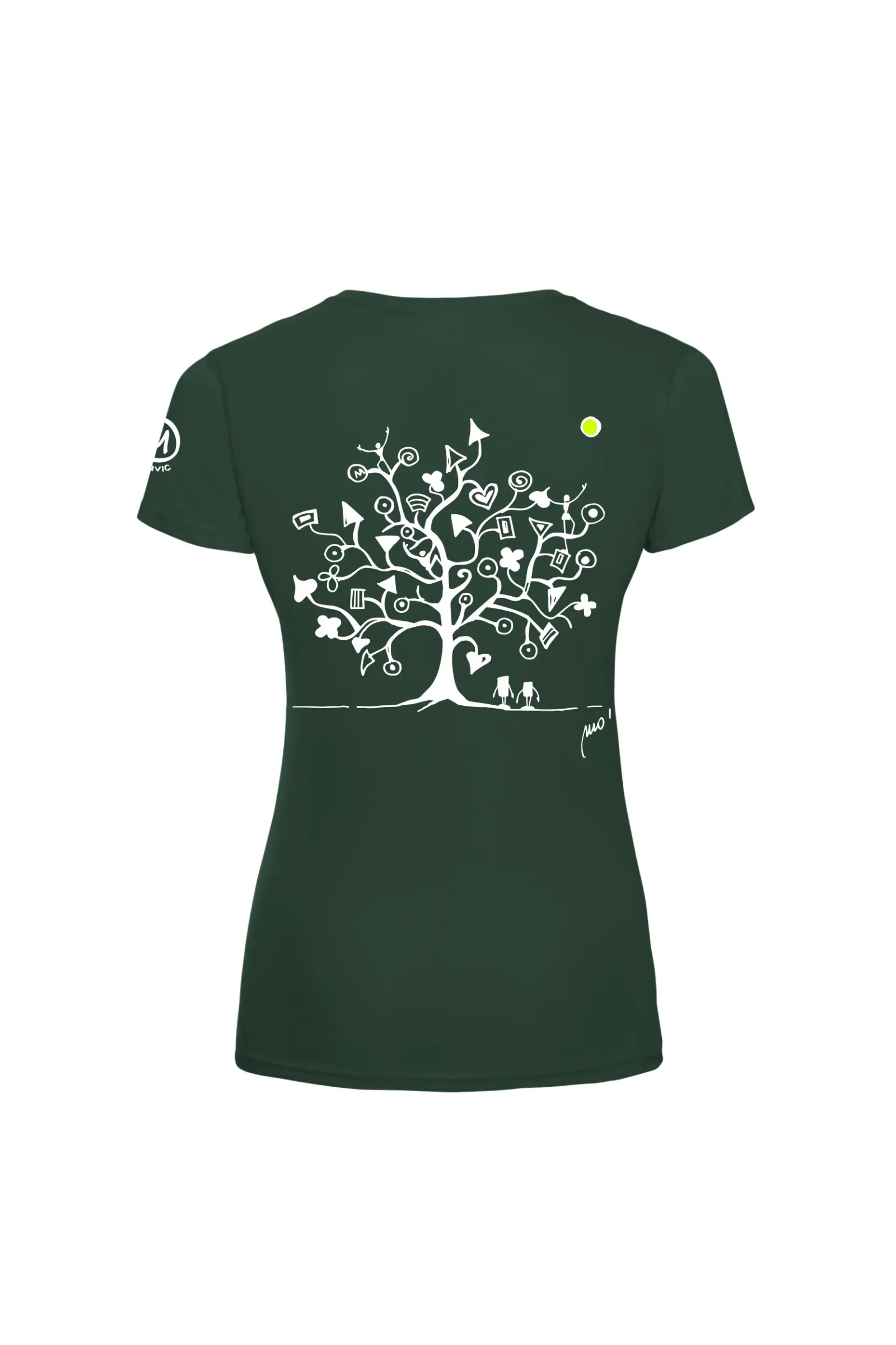 Women's climbing t-shirt - forest green cotton - "Magic Tree" SHARON MONVIC