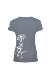 Women's climbing t-shirt - gray organic cotton - "Carla" SHARON ORGANIC MONVIC