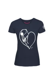 T-shirt escalade femme - coton bleu marine - graphisme "Pina" - SHARON by MONVIC