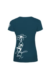 Women's climbing t-shirt - petrol green organic cotton - "Carla" SHARON ORGANIC MONVIC