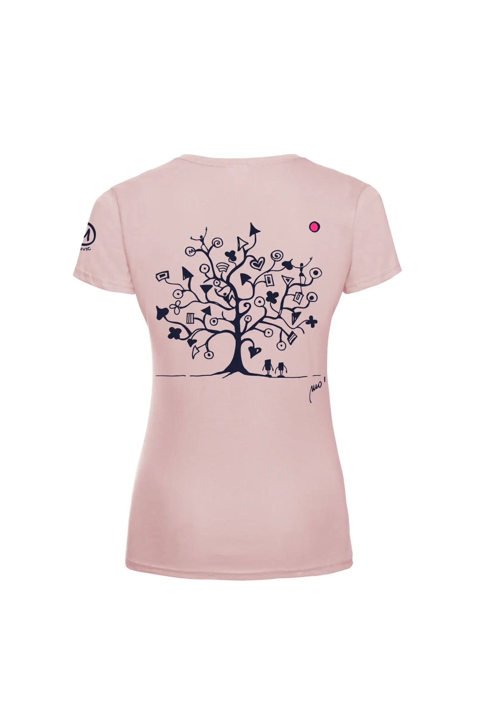 T-shirt arrampicata donna - cotone rosa - "Magic Tree" SHARON by MONVIC