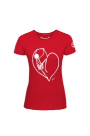 T-shirt arrampicata donna - cotone rosso - "Pina" SHARON by MONVIC