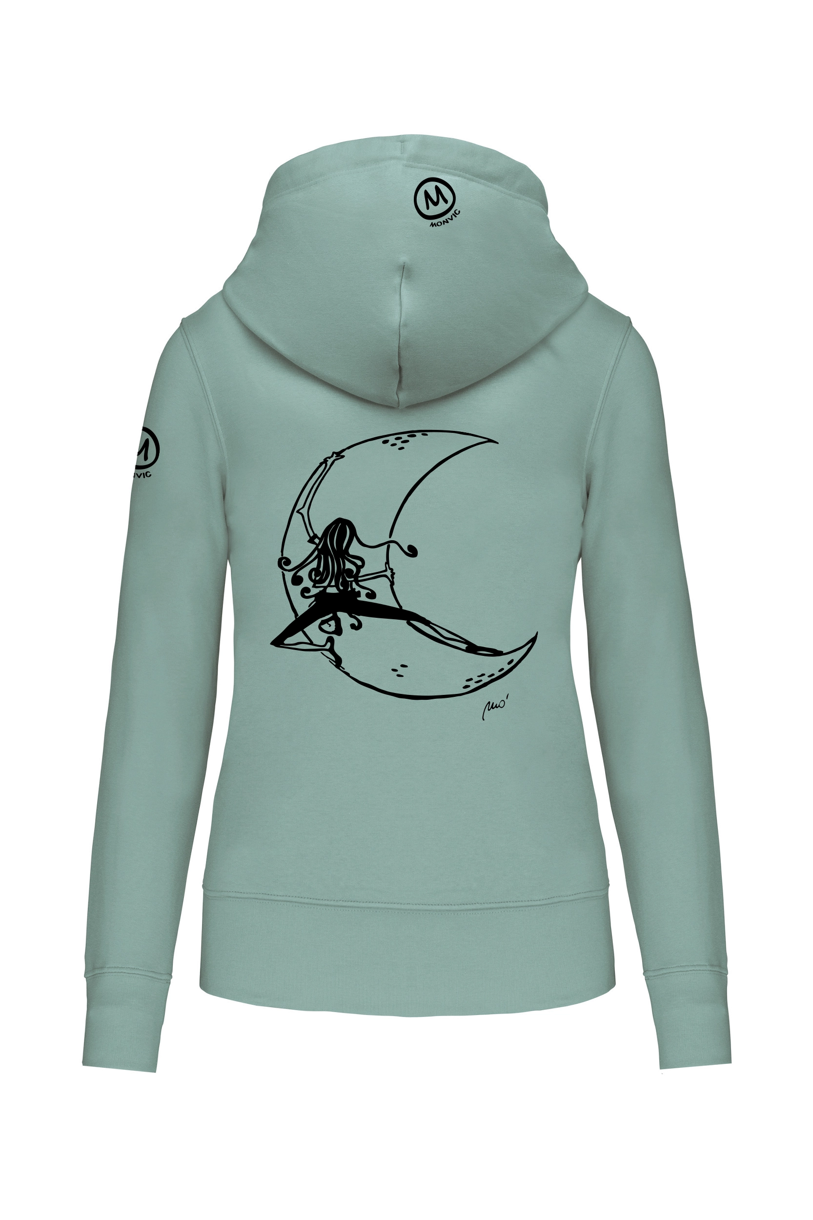 felpa arrampicata donna sage MOON FEDRA ZIP MONVIC retro
