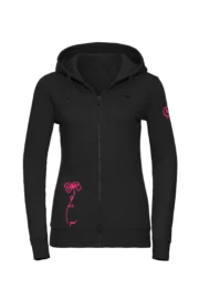 Sweat à capuche zippé femme - noir - graphisme "Trifoglini" - FEDRA ZIP MONVIC