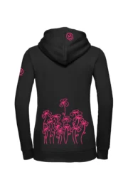 Sweat à capuche zippé femme - noir - graphisme "Trifoglini" - FEDRA ZIP MONVIC