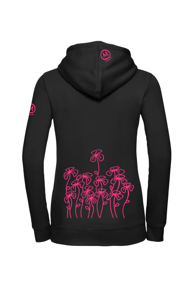 Sweat à capuche zippé femme - noir - graphisme "Trifoglini" - FEDRA ZIP MONVIC