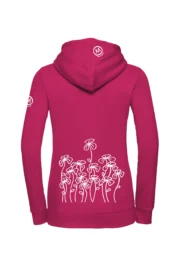Sweat à capuche zippé femme - fuchsia - graphisme "Trifoglini" - FEDRA ZIP MONVIC