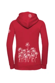 Sweat à capuche zippé femme - rouge - graphisme "Trifoglini" - FEDRA ZIP MONVIC