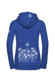 Women's zip hoodie - royal blue - "Trifoglini" graphics - FEDRA ZIP MONVIC