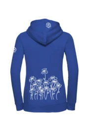 Sweat à capuche zippé femme - bleu roi - graphisme "Trifoglini" - FEDRA ZIP MONVIC