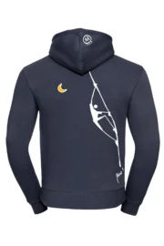Men's / unisex hoodie - "Teba" climbing graphics - navy blue - NAVAJO MONVIC
