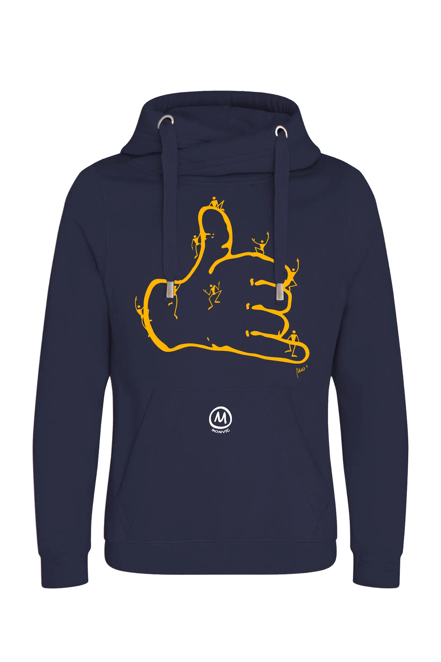 Sweat à capuche d'escalade unisexe - bleu marine - graphisme "Bella" - NAVAJO PRO MONVIC