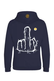 Unisex climbing hoodie - navy blue - "Fuck the system" graphics - NAVAJO PRO MONVIC