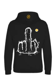 Unisex climbing hoodie - black - "Fuck the system" graphics - NAVAJO PRO MONVIC