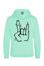 Sweat à capuche zippé d'escalade unisexe - vert d'eau - graphisme "Tié" - NAVAJO PRO MONVIC