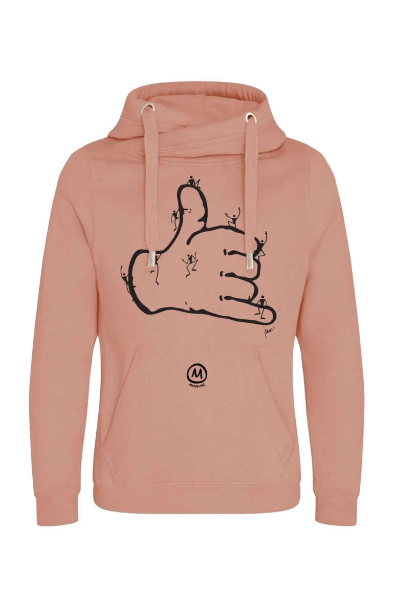 Felpa con cappuccio unisex arrampicata - rosa polveroso - grafica "Bella" - NAVAJO PRO MONVIC