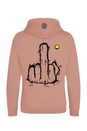 Unisex climbing hoodie - dirty pink - "Fuck the system" graphics - NAVAJO PRO MONVIC