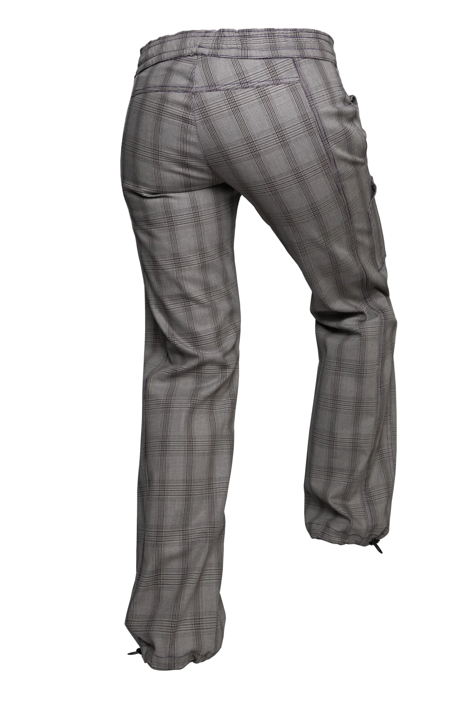 Pantalon à carreaux femme - beige / gris / noir Q3 - VIOLET Monvic