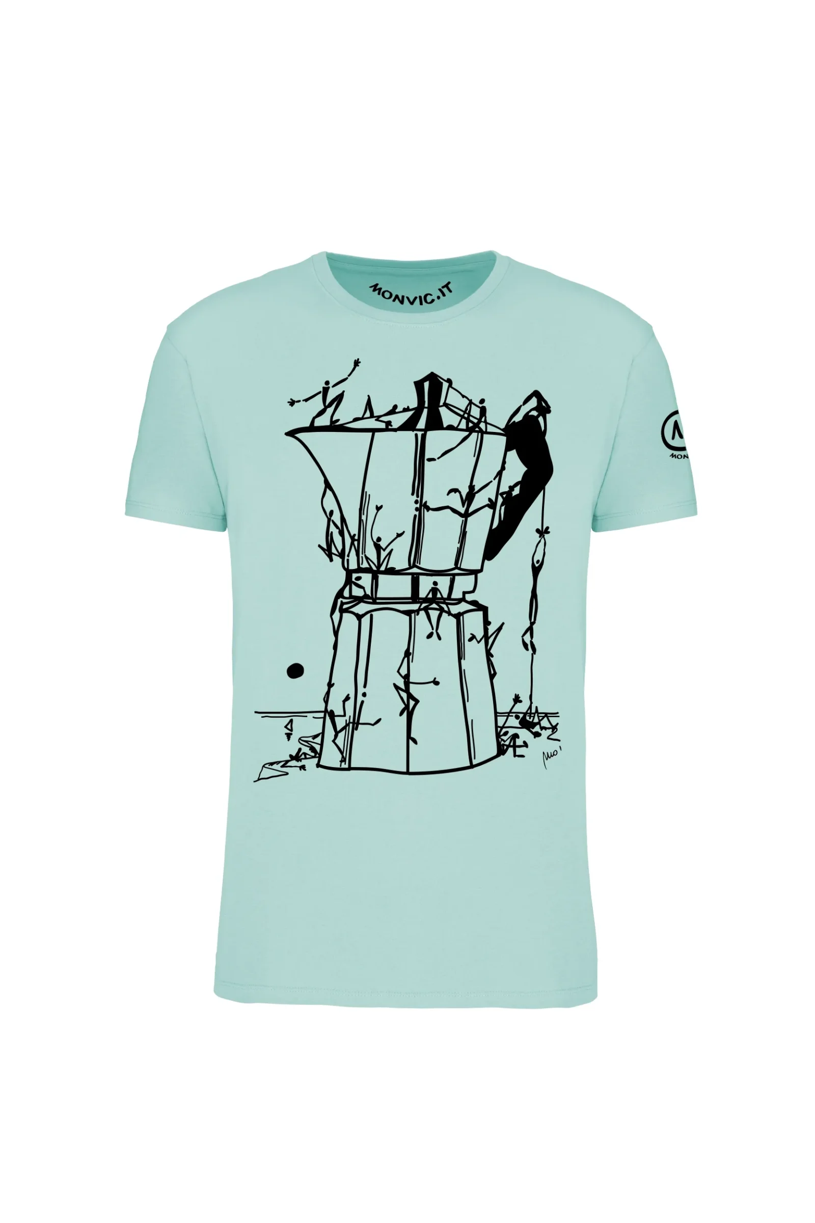 t-shirt arrampicata uomo - aqua MOKA HASH MONVIC f
