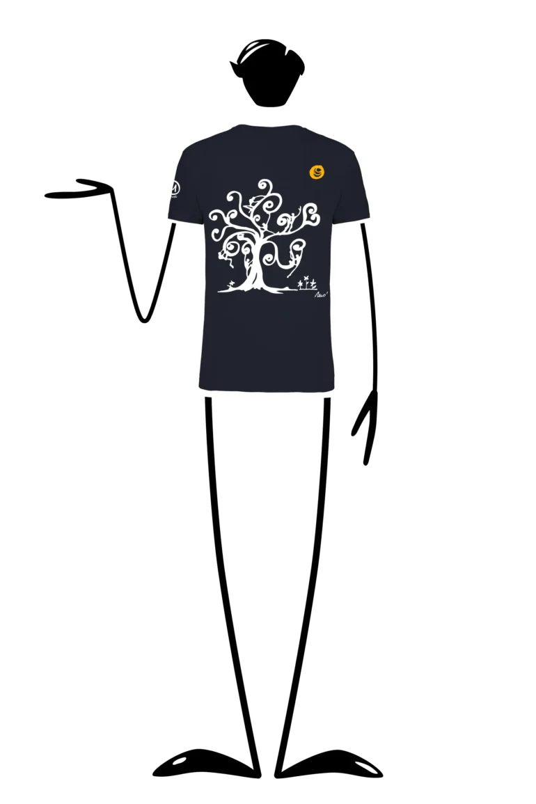 T-shirt arrampicata uomo - cotone organico blu navy - "Tree" - HASH ORGANIC MONVIC