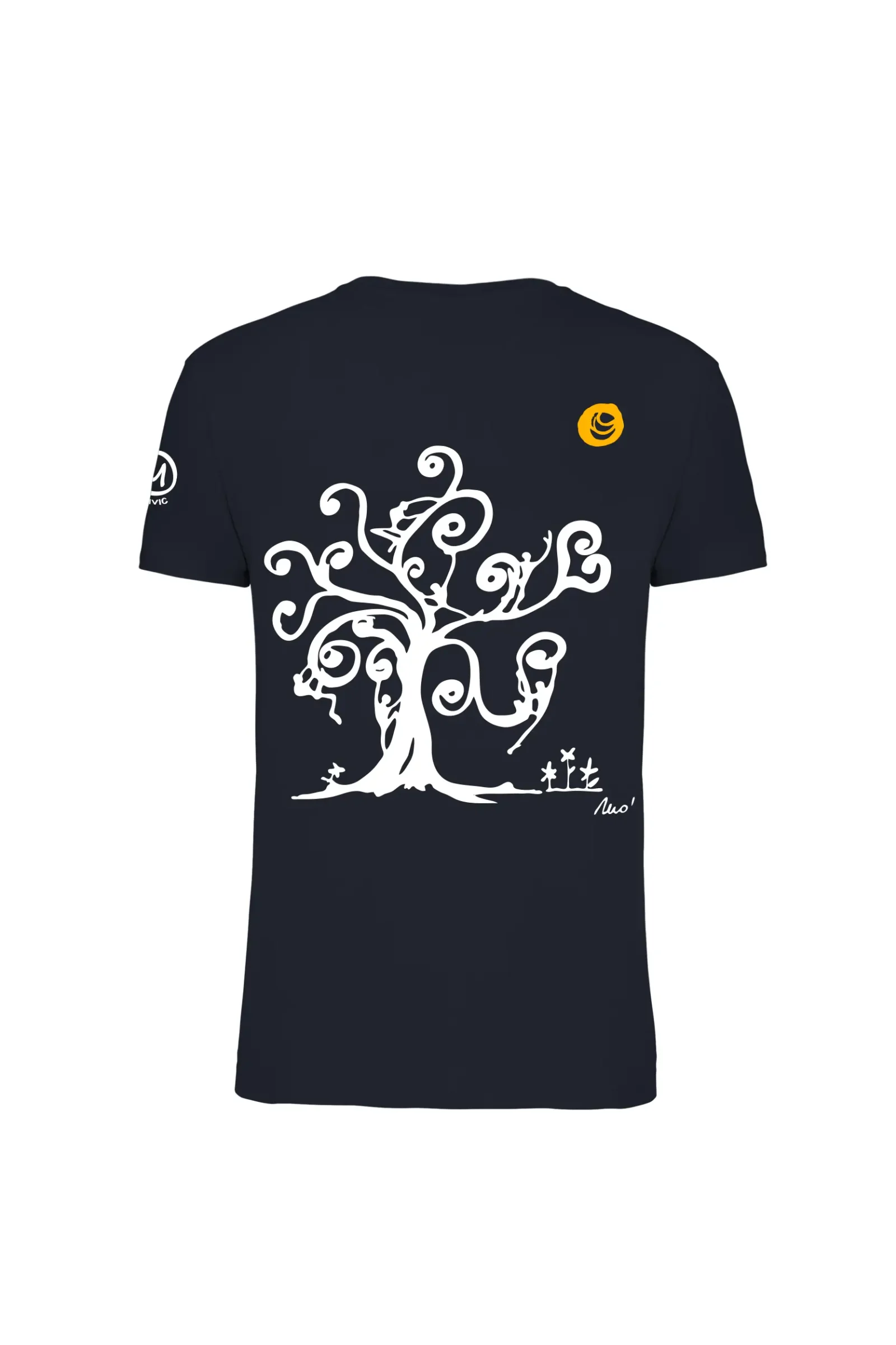 T-shirt d'escalade homme - coton bio bleu marine - "Tree" - HASH ORGANIC MONVIC