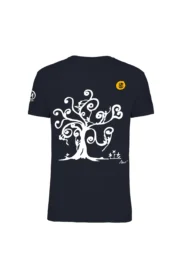 Men's climbing t-shirt - navy blue organic cotton - "Tree" - HASH ORGANIC MONVIC
