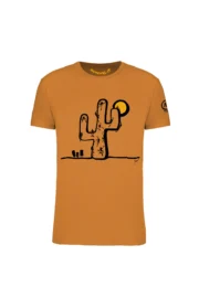 T-shirt arrampicata uomo - cotone organico arancione - "Cactus" - HASH ORGANIC MONVIC