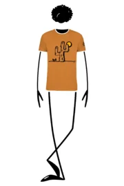 Men's climbing t-shirt - orange organic cotton - "Cactus" - HASH ORGANIC MONVIC