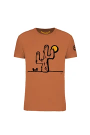 T-shirt arrampicata uomo - cotone organico rosso mattone - "Cactus" - HASH ORGANIC MONVIC