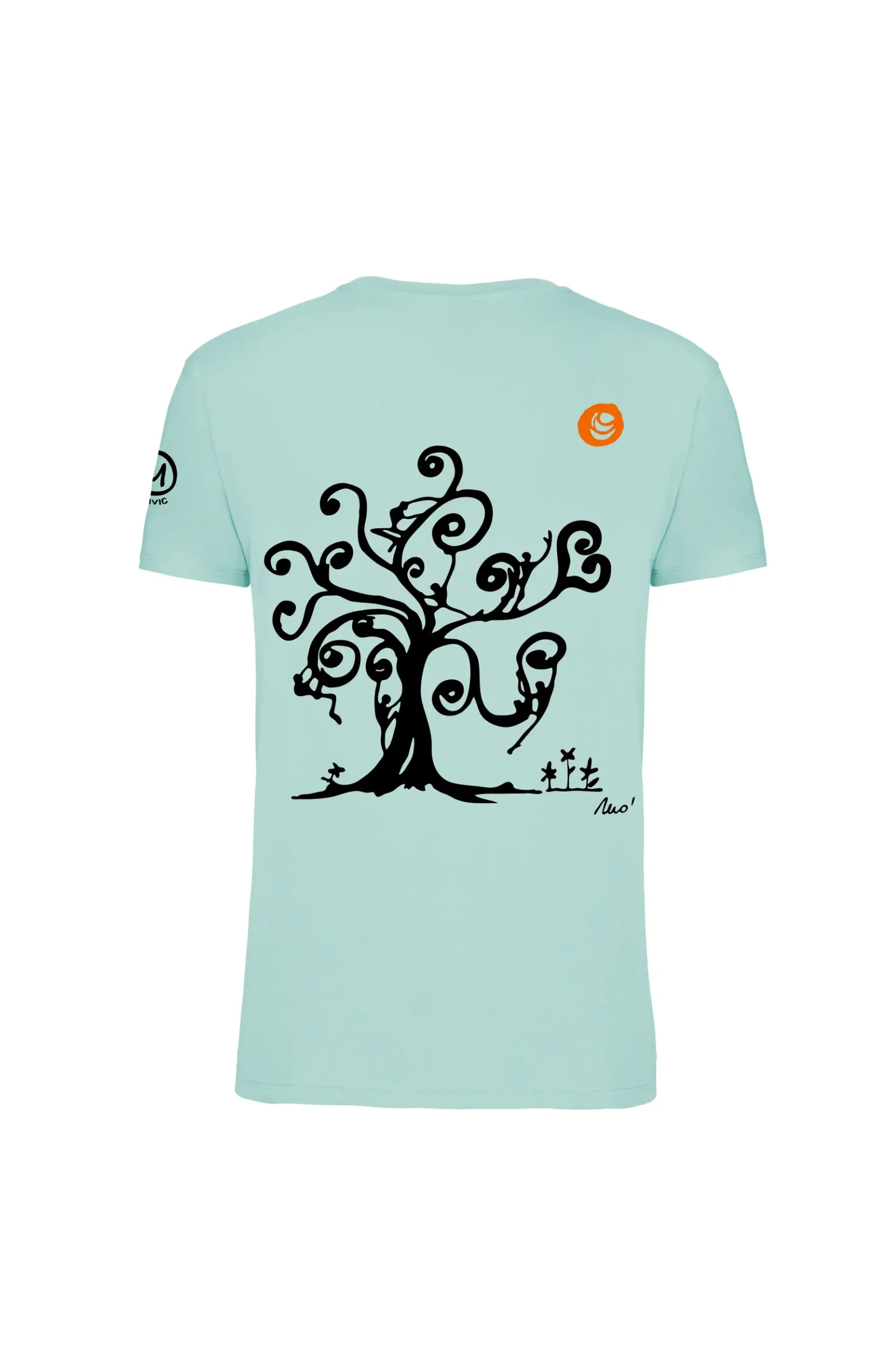 T-shirt arrampicata uomo - cotone organico verde acqua - "Tree" - HASH ORGANIC MONVIC