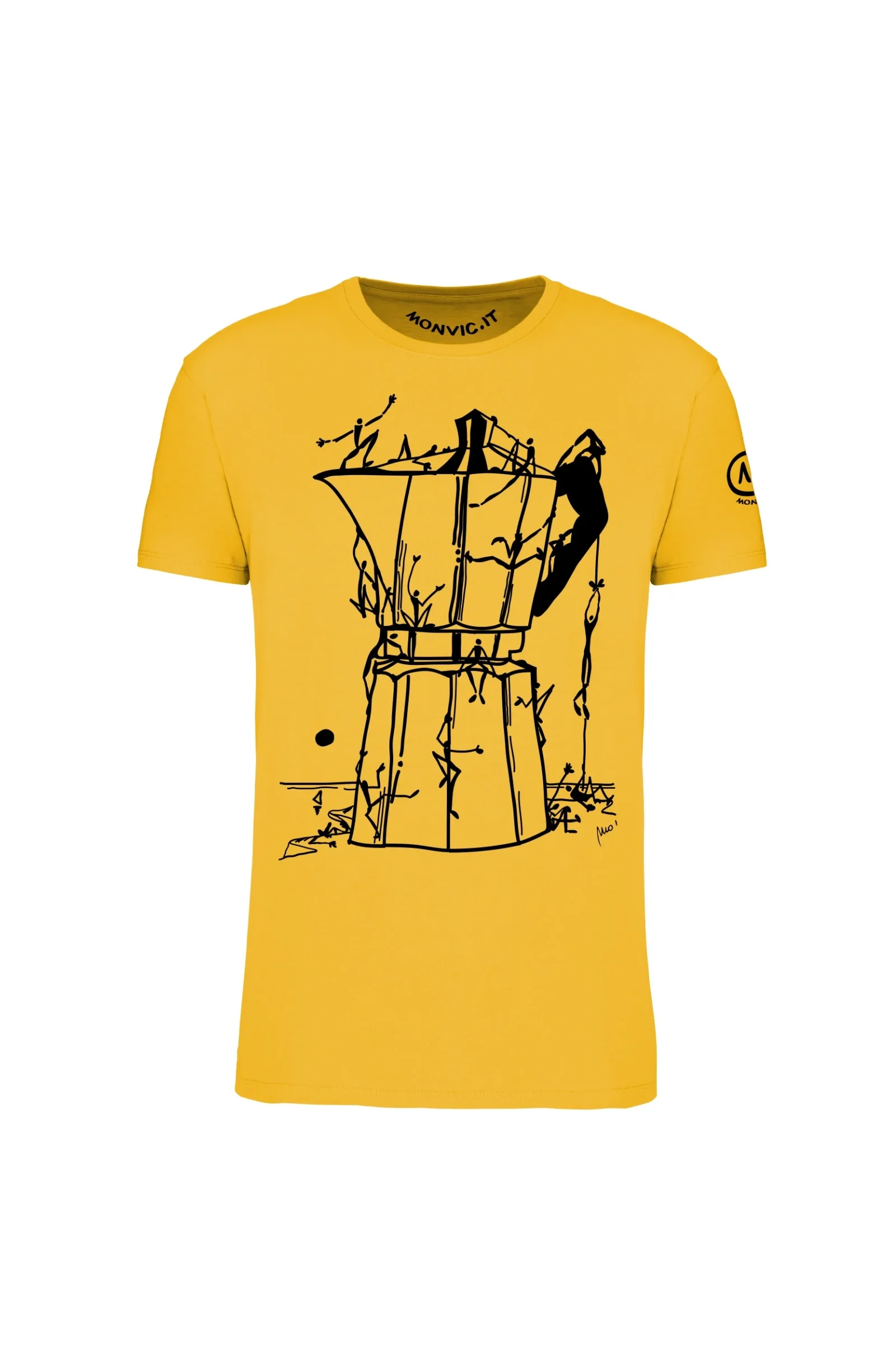 t-shirt arrampicata uomo - giallo MOKA HASH MONVIC f