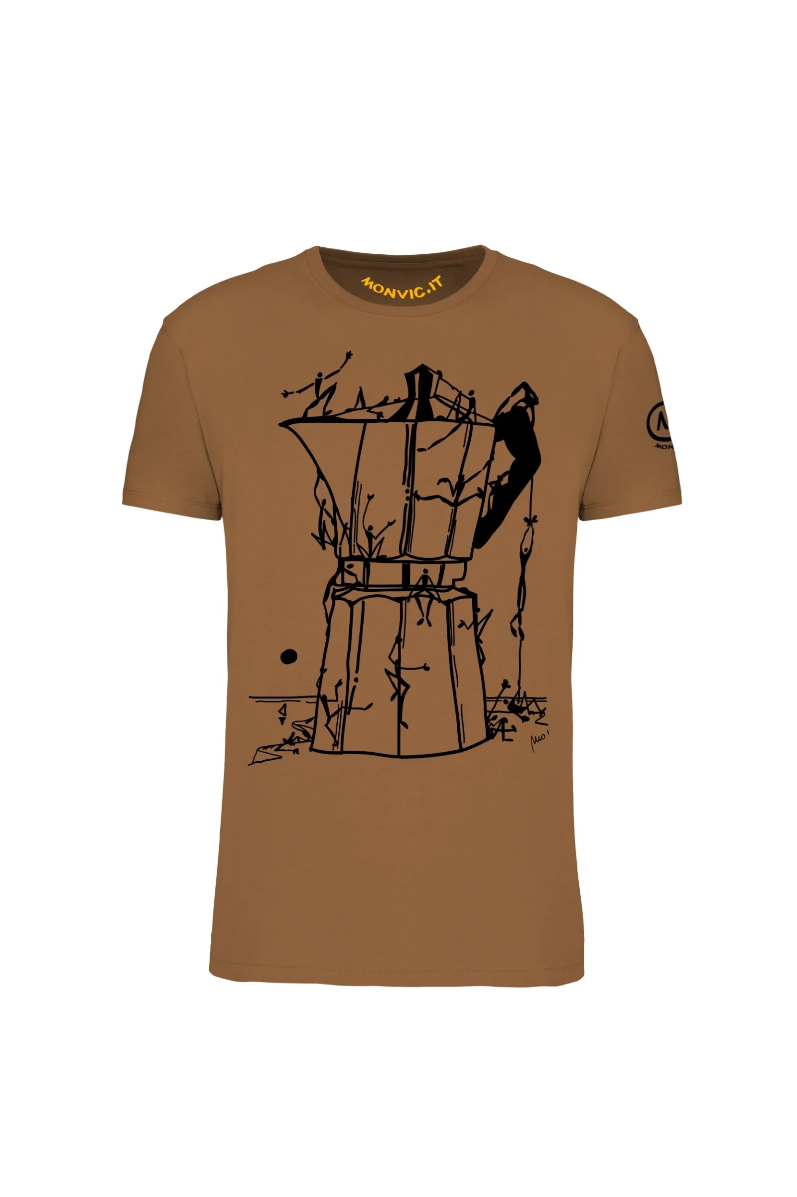 t-shirt arrampicata uomo - marrone MOKA - HASH MONVIC f