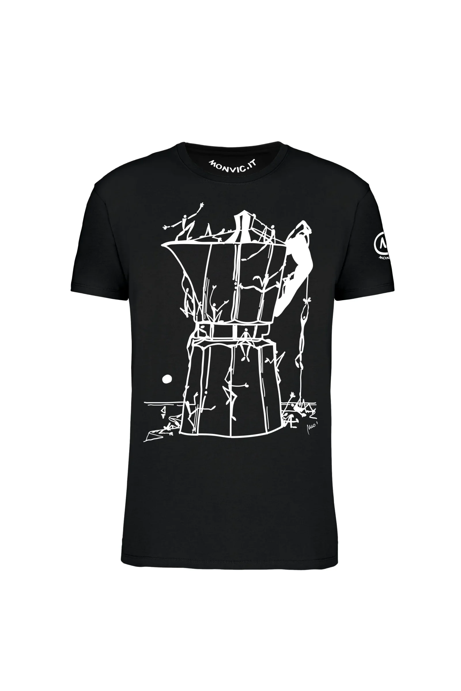 t-shirt arrampicata uomo - nero MOKA HASH MONVIC f