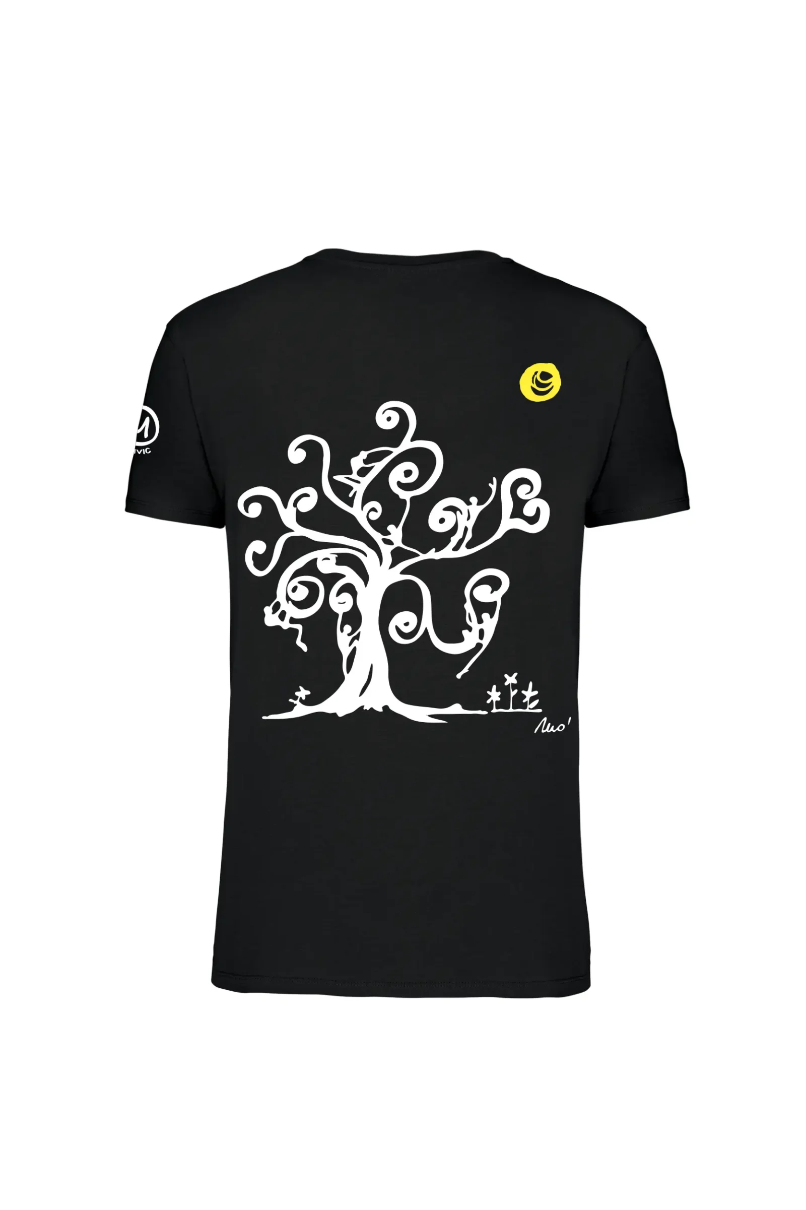 T-shirt d'escalade homme - coton bio noir - "Tree" - HASH ORGANIC MONVIC