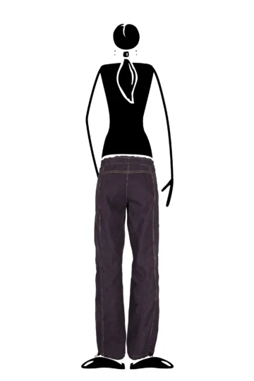 Women's French rib velvet trousers - purple - VIOLET VELVET MONVIC