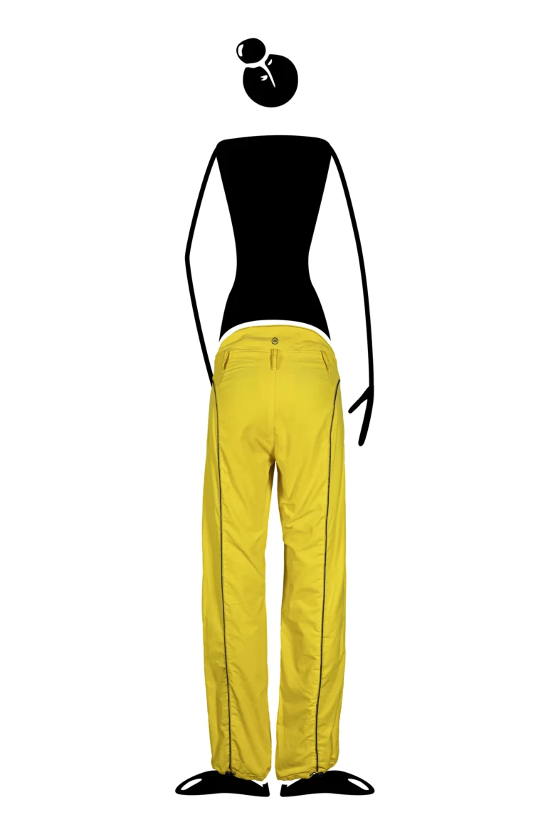 Women's climbing trousers in yellow velvet - KATY MONVIC