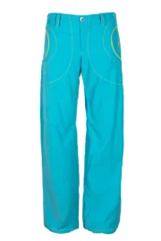 Women's climbing trousers in turquoise velvet - KATY MONVIC