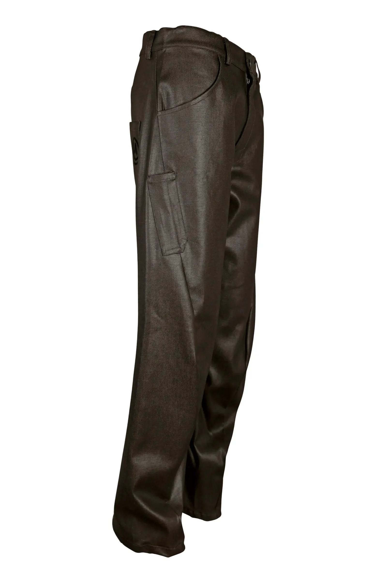 Men's coated denim jeans dark brown GEO PLUS MONVIC