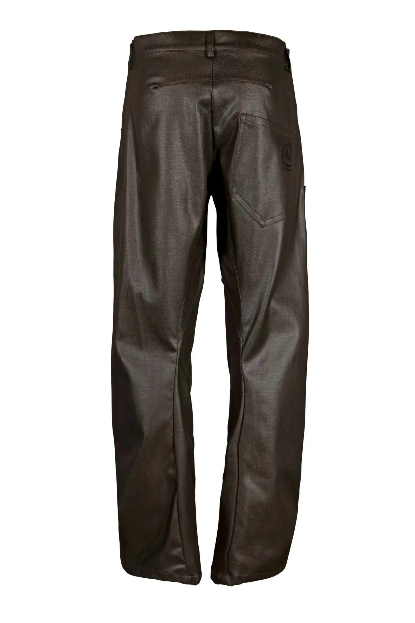 Men's coated denim jeans dark brown GEO PLUS MONVIC