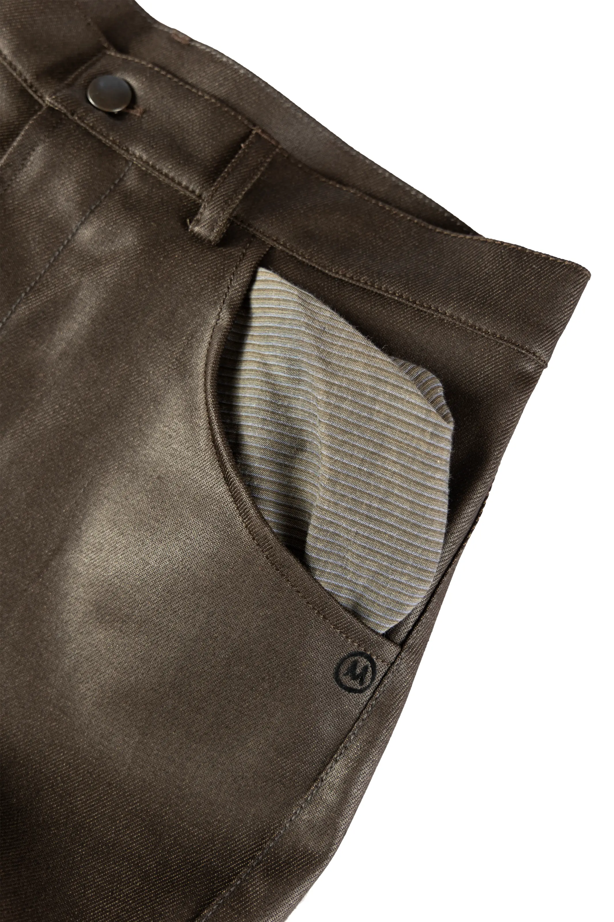 Jean en denim enduit marron foncé pour homme GEO PLUS MONVIC