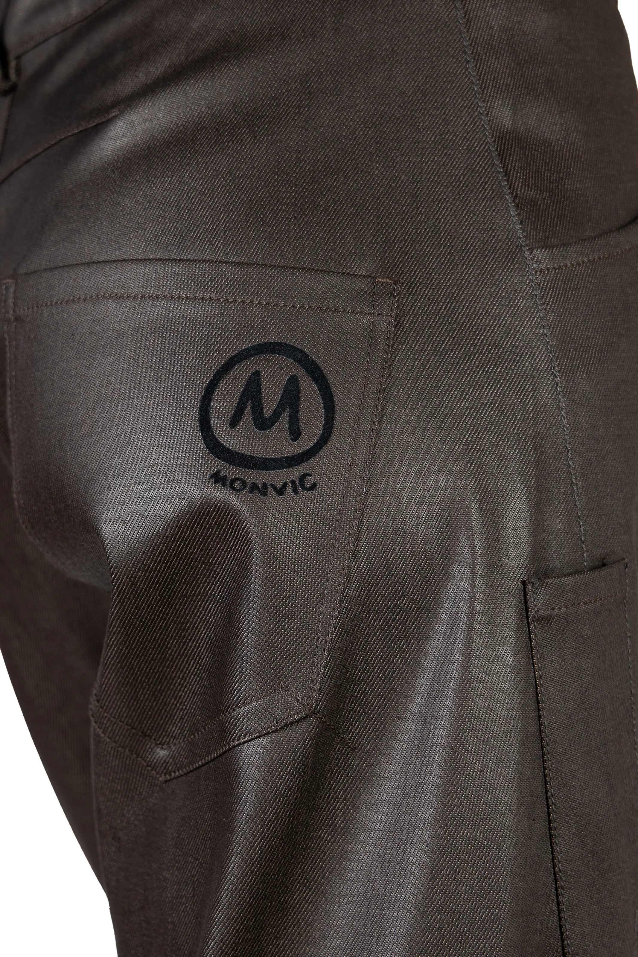 Jean enduit marron foncé en denim doux déperlant - GEO PLUS Monvic