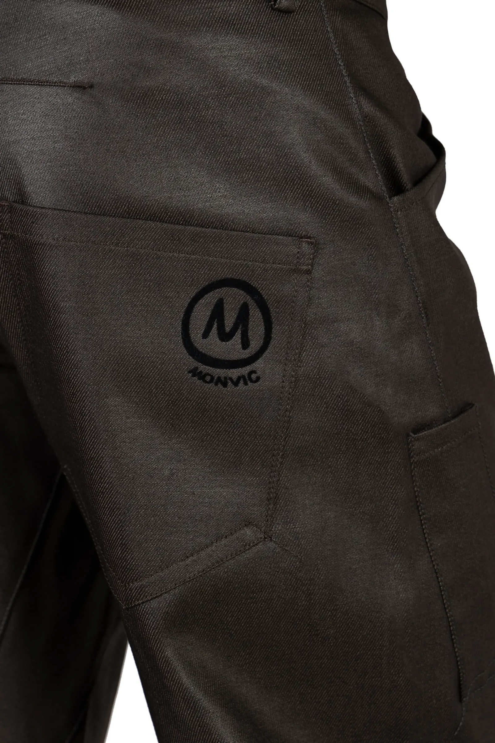 Dark brown coated jeans in soft water-repellent denim - GEO PLUS Monvic
