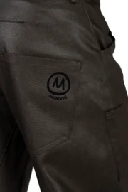 Dark brown coated jeans in soft water-repellent denim - GEO PLUS Monvic