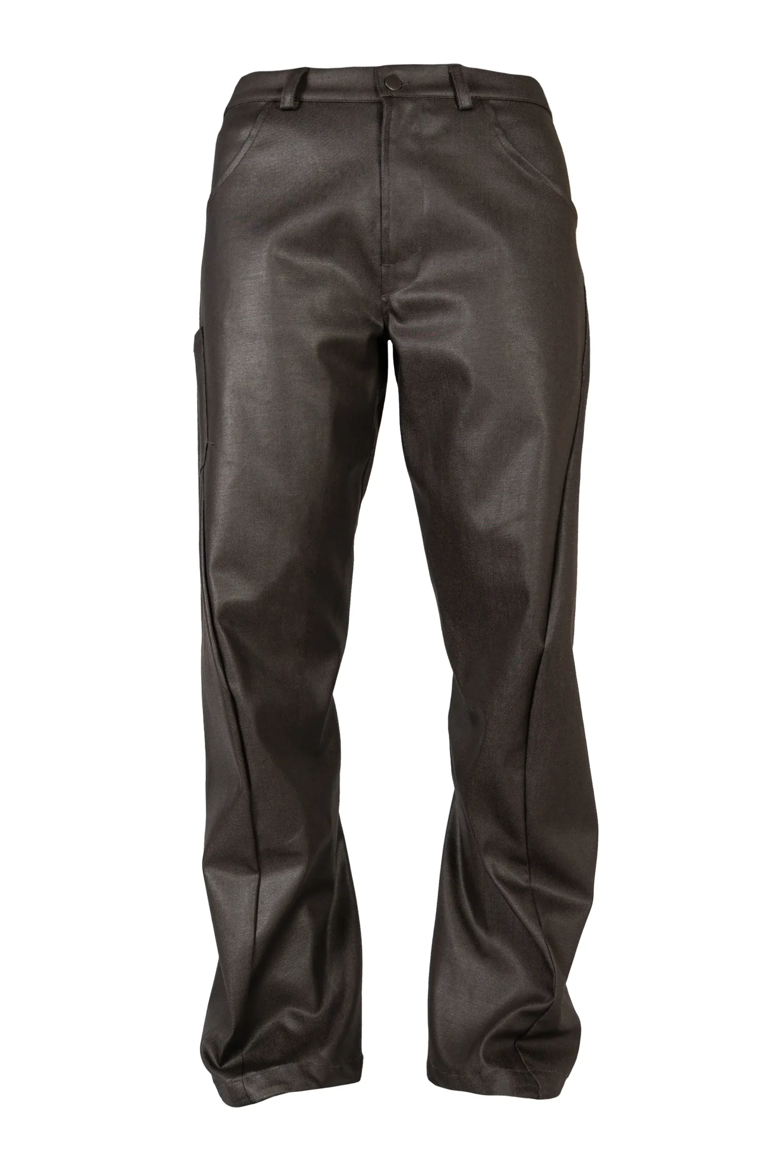 Dark brown coated jeans in soft water-repellent denim - GEO PLUS Monvic