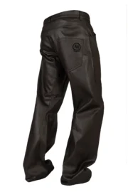 Dark brown coated jeans in soft water-repellent denim - GEO PLUS Monvic