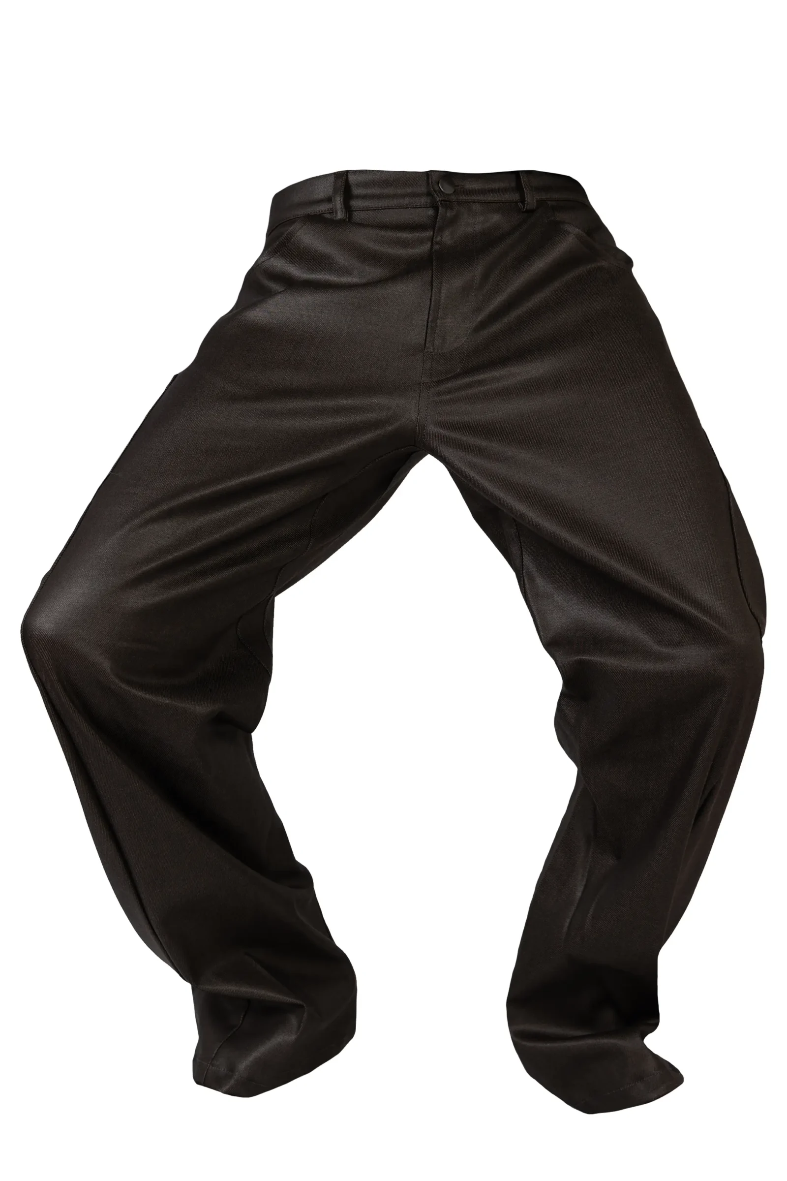 Dark brown coated jeans in soft water-repellent denim - GEO PLUS Monvic