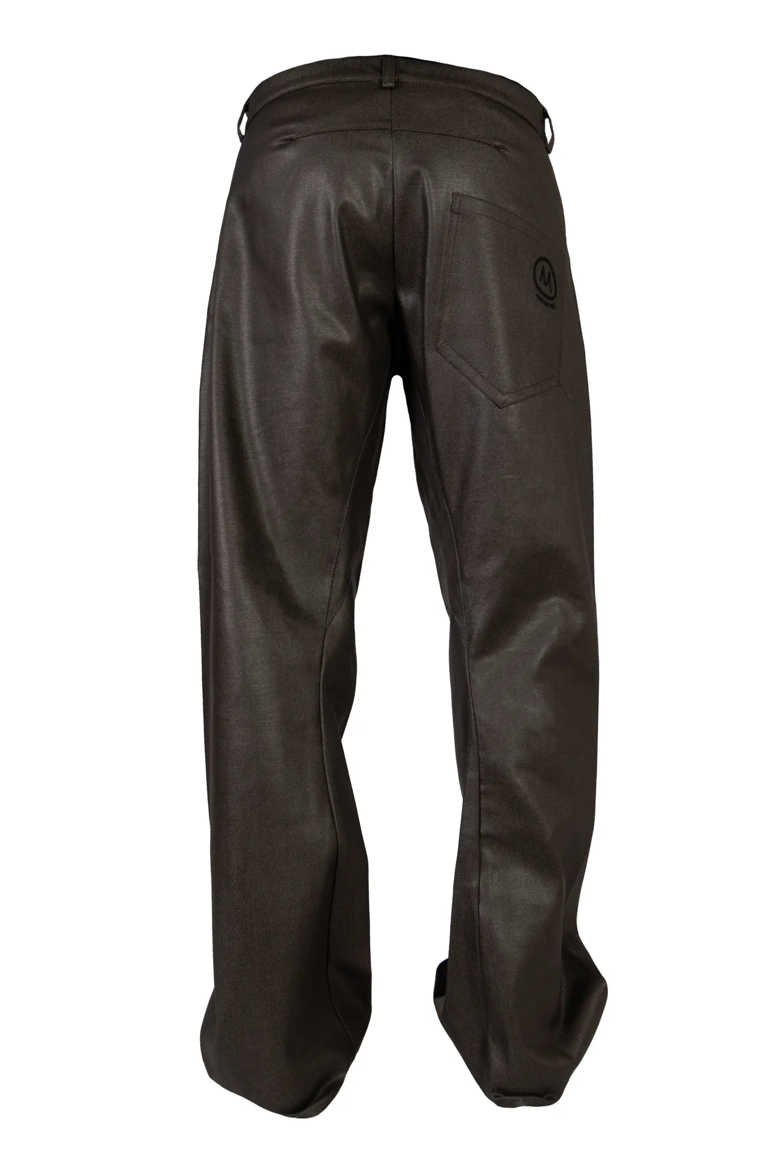 Dark brown coated jeans in soft water-repellent denim - GEO PLUS Monvic