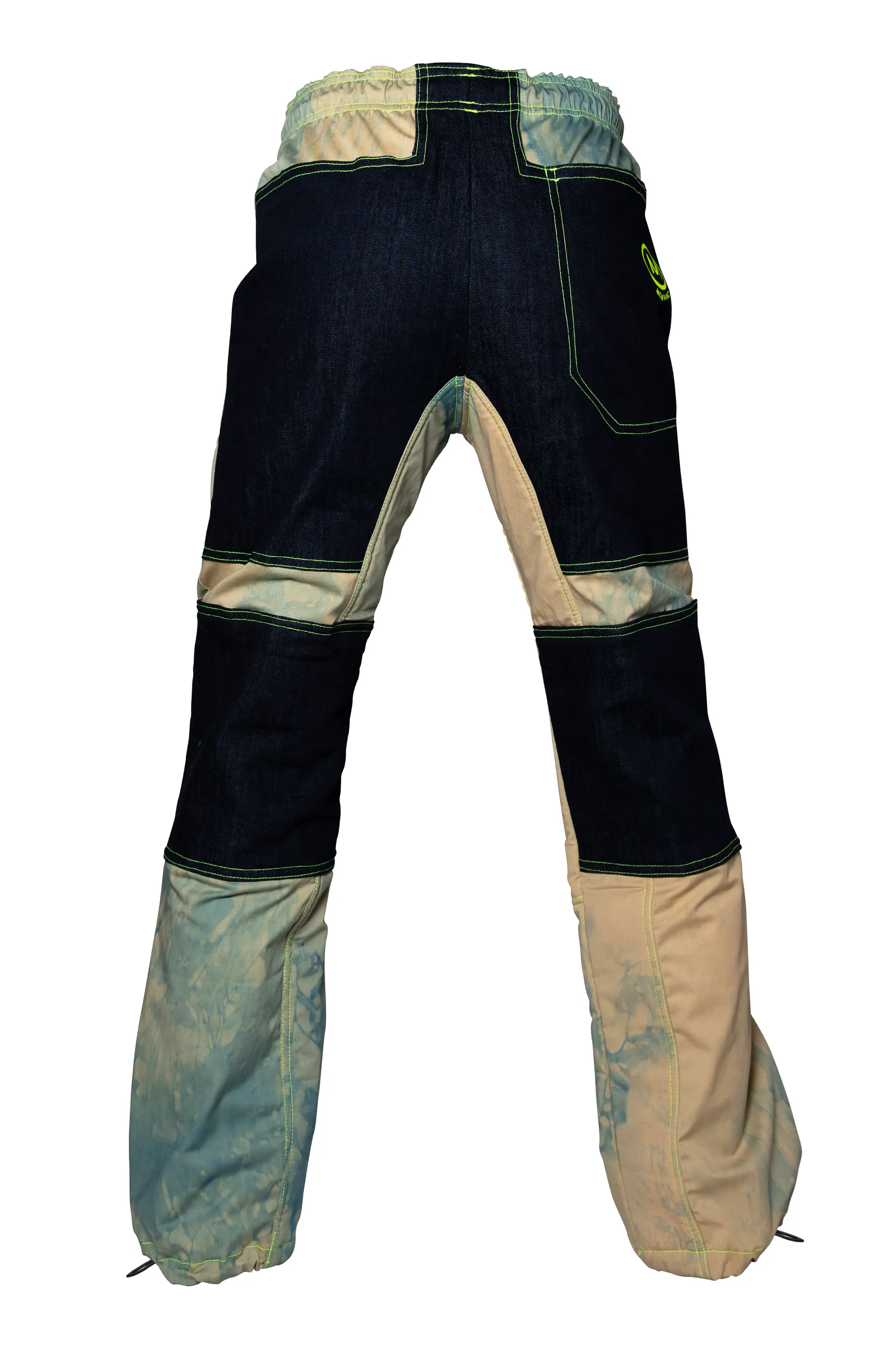 Pantalon highline et slackline homme bleu clair et nuages ​​avec renforts et rembourrage - CLOUDS Monvic