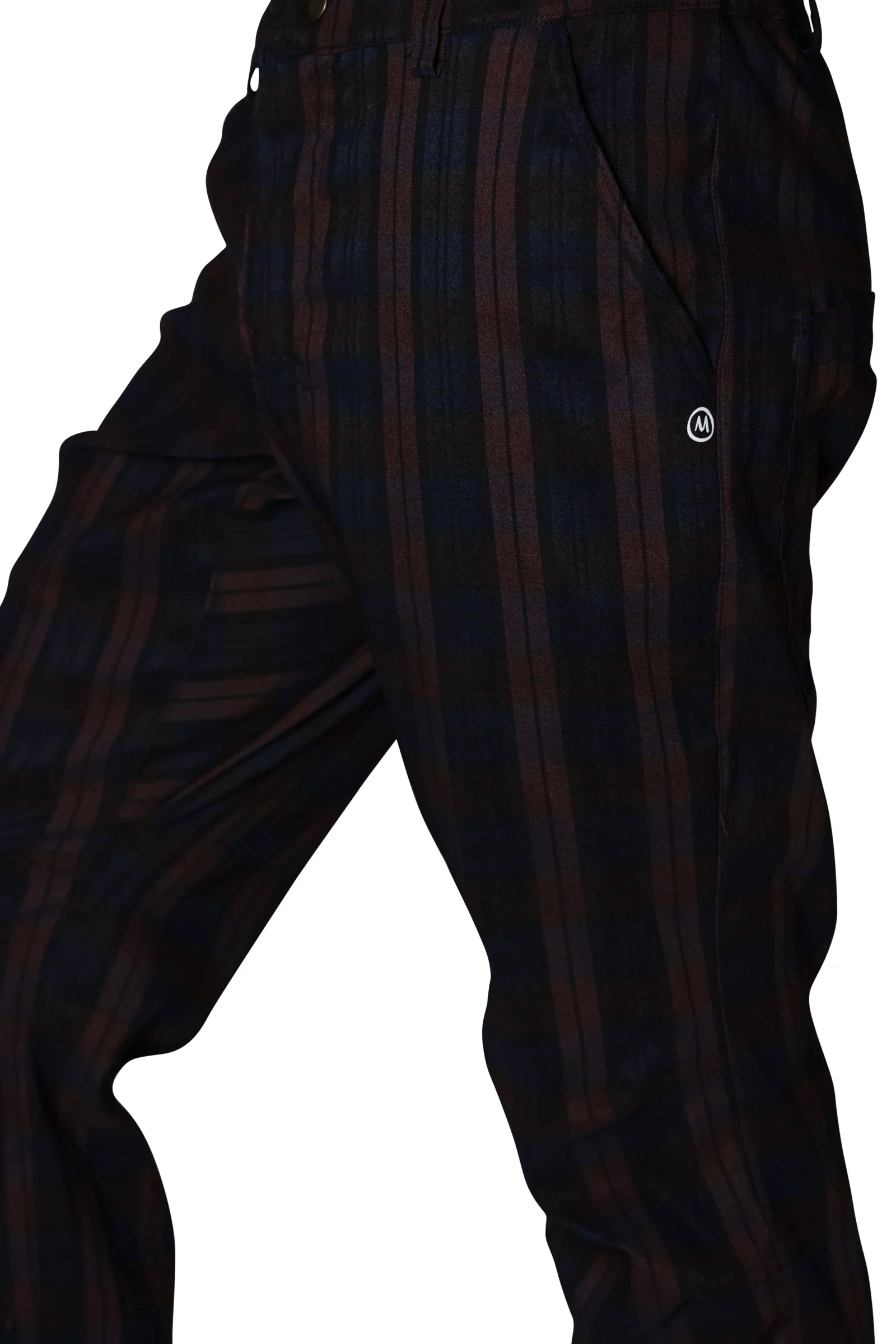 Pantalone arrampicata ultra elastico Principe di Galles marrone / blu / nero - uomo - BILLY 2 Monvic